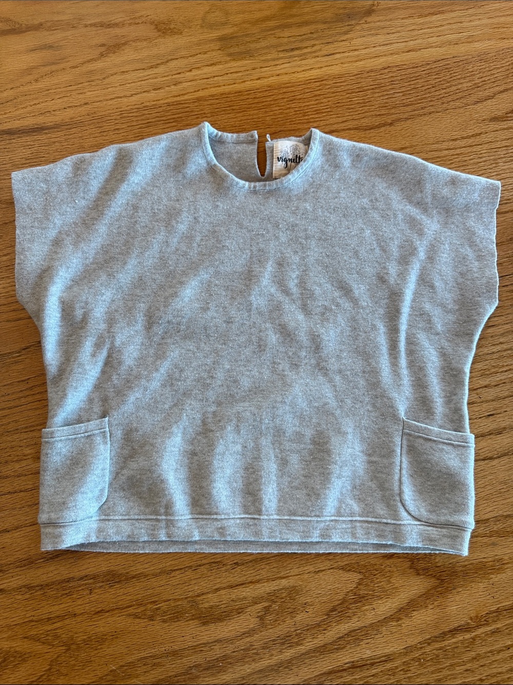 Vignette Light Gray Kids Pullover Sweatshirt with Front Pockets